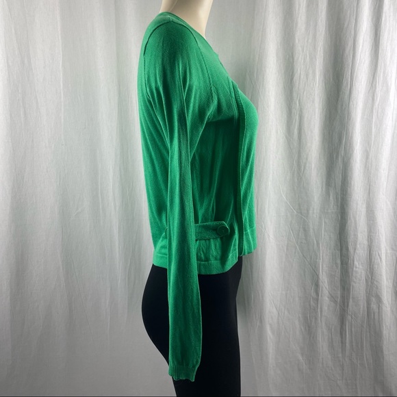 Nanette Lepore Cotton Knit Green Button Up Cardigan S - Picture 2 of 7